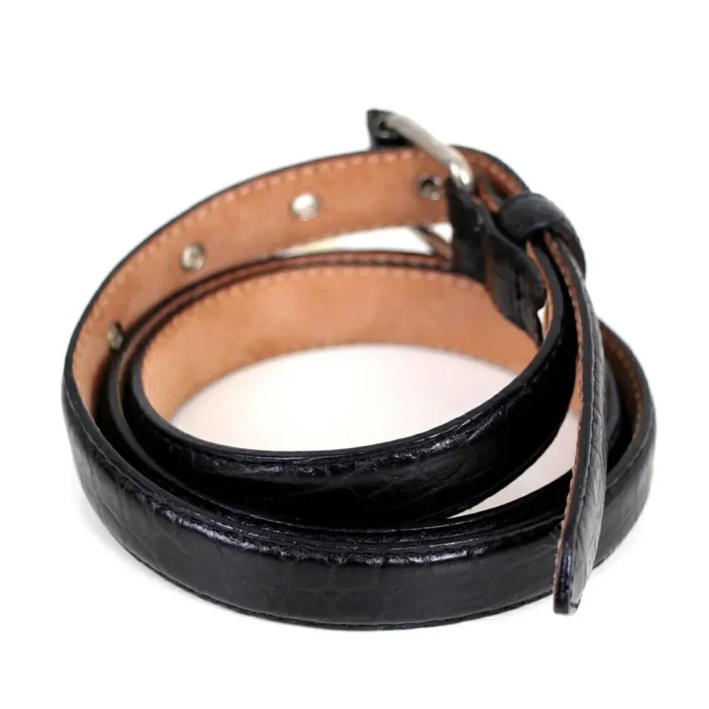 Talbots CROCO EMBOSSED BLACK GENUINE LEATHER 3/4